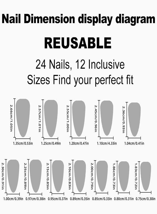 KKUUOO Blue Press on Nails Almond Fake Nails Gradient Acrylic Nails with Glitter Full Cover False Nails Glossy Stick on Nails Reusable Artificial Nails Jelly Press on Nails for Women Girls - Image 5
